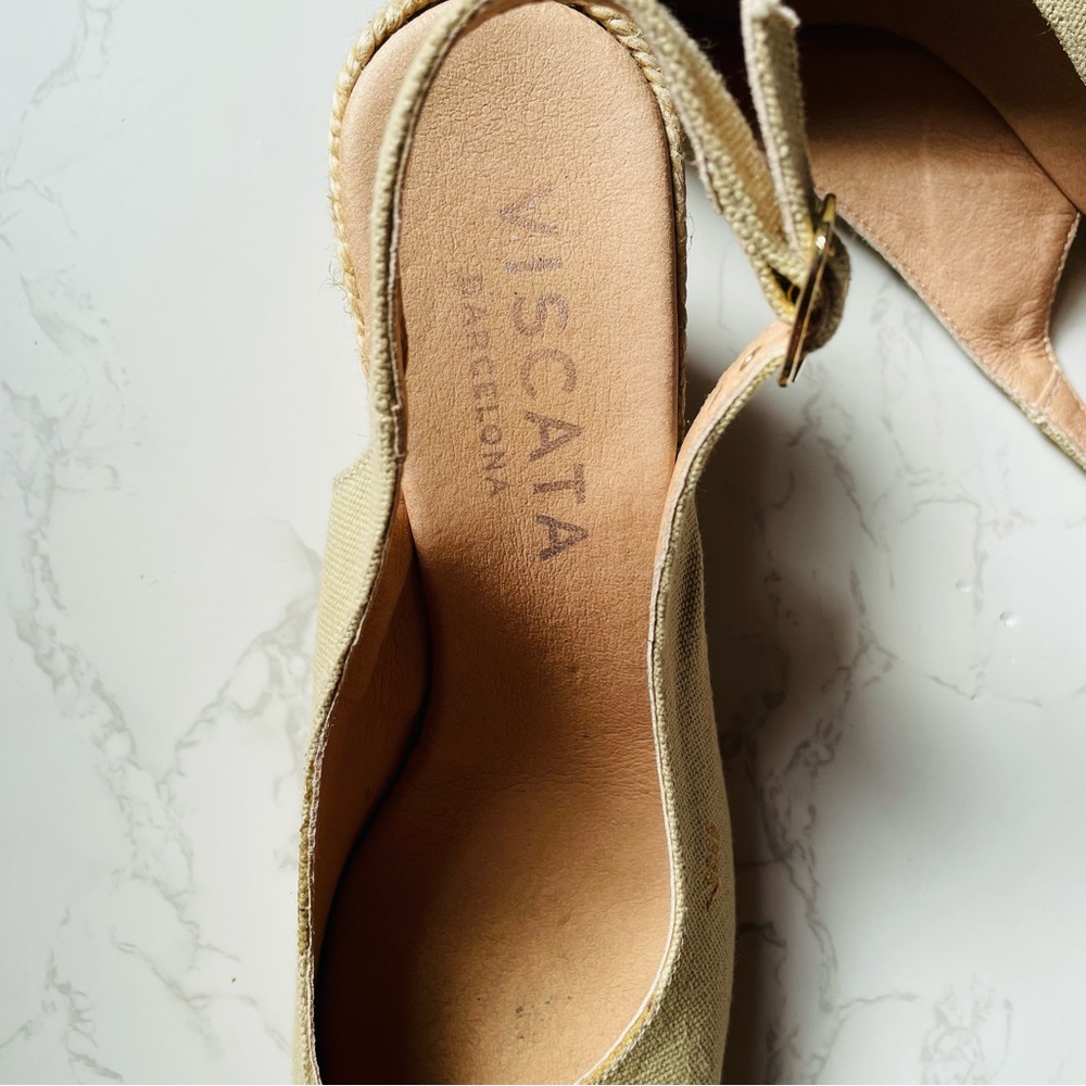 Viscata Palomera Canvas Natural Jute Slingback Espadrille Wedges | Size 40 - Picture 4 of 8